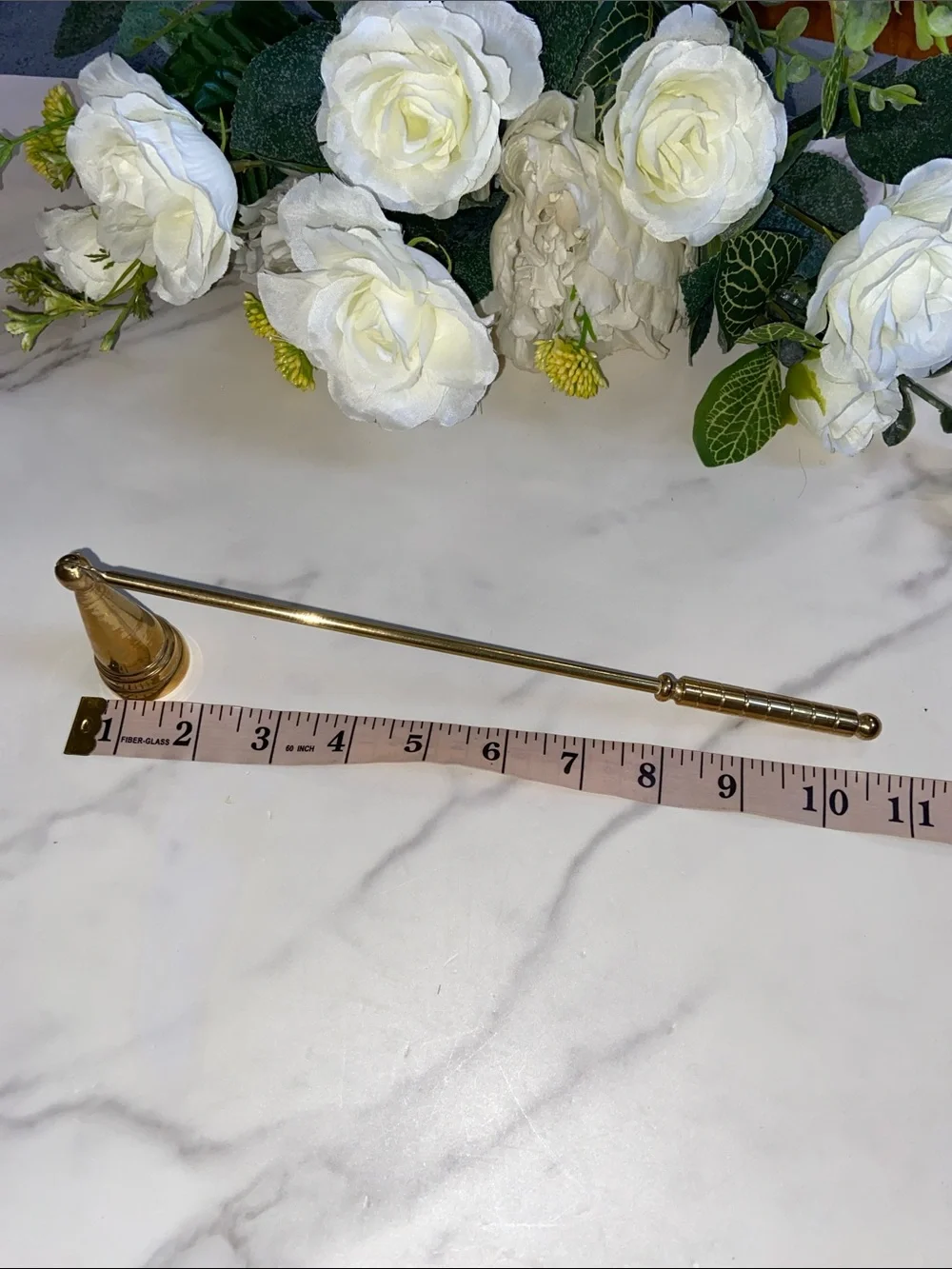 Vintage Brass Candle Snuffer with Long Handle - Classic Home Bath Accessory
